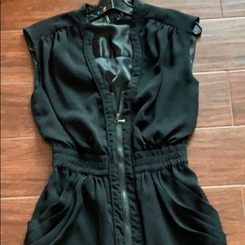 Guess black zip up dress.